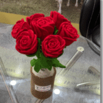 Six Flower Bouquet- Wool-Based Rose Flower (Handicraft)