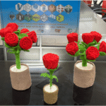 Six Flower Bouquet- Wool-Based Rose Flower (Handicraft) - Image 2